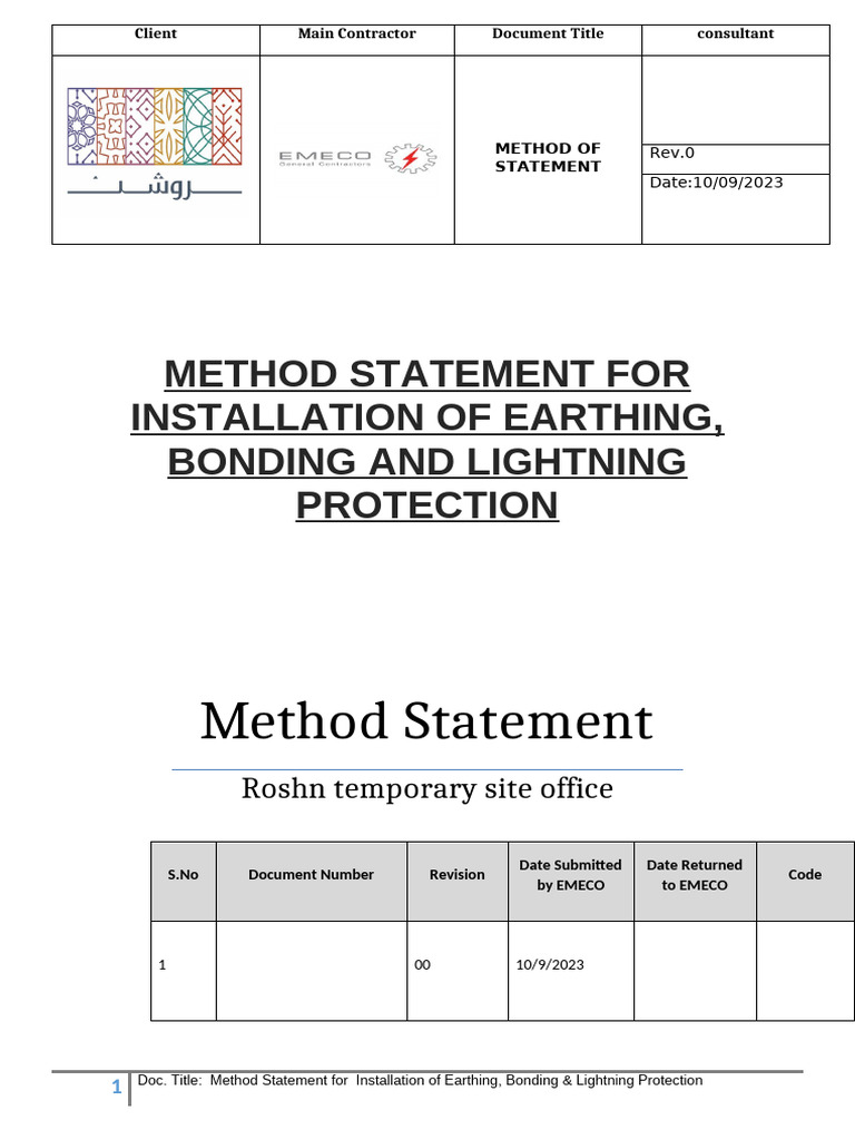 Earthing and Lightning Protection Method | PDF | Welding | Construction