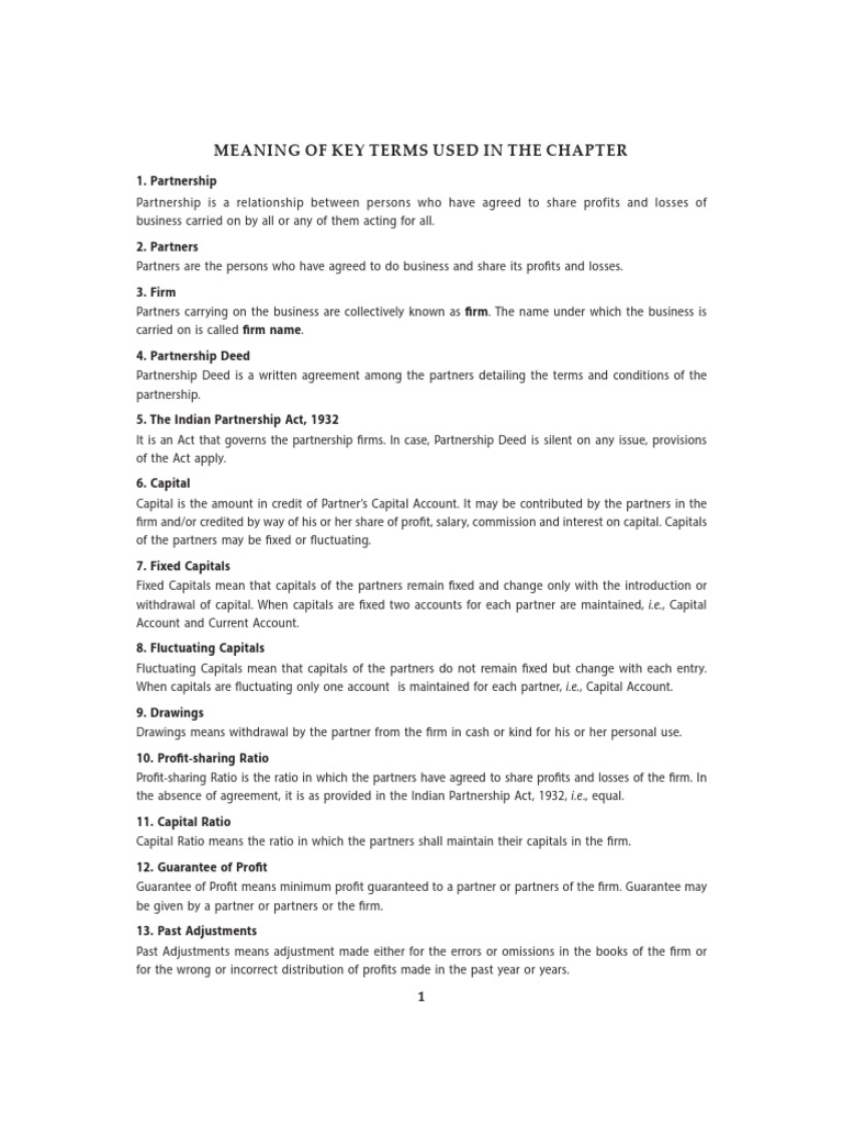 Key Terms and Chapter Summary-1 | PDF | Partnership | Interest