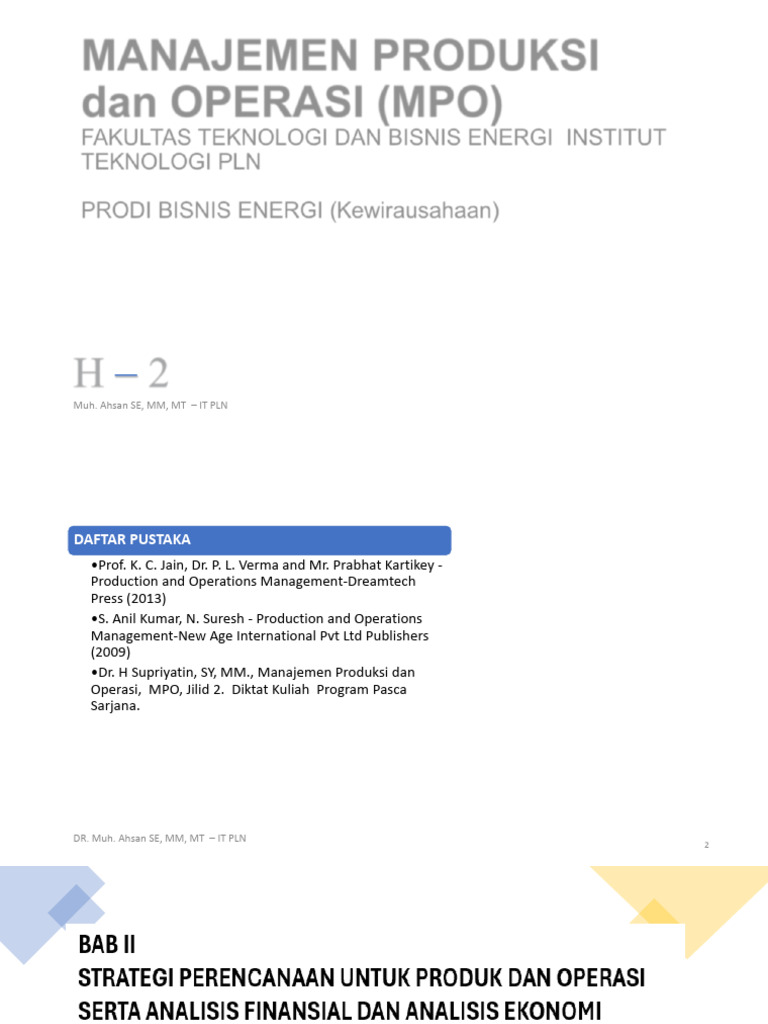 Manajemen Produksi dan Operasi MPO | PDF | Karier & Perkembangan ...