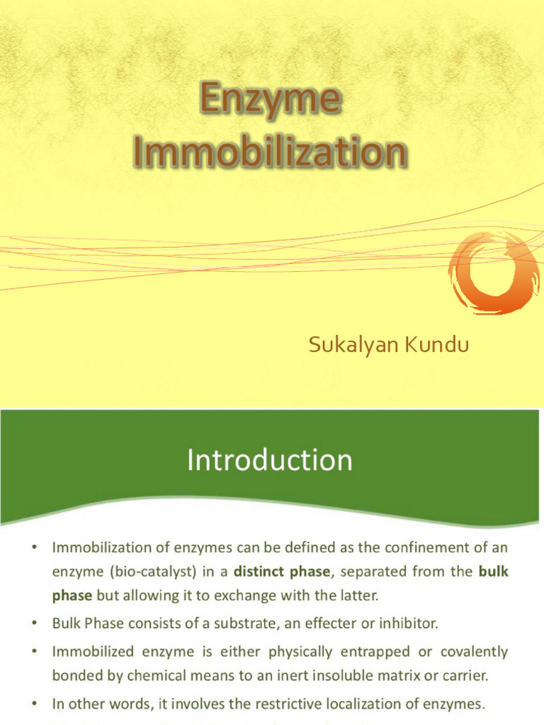 Enzyme Immobilization Techniques | PDF