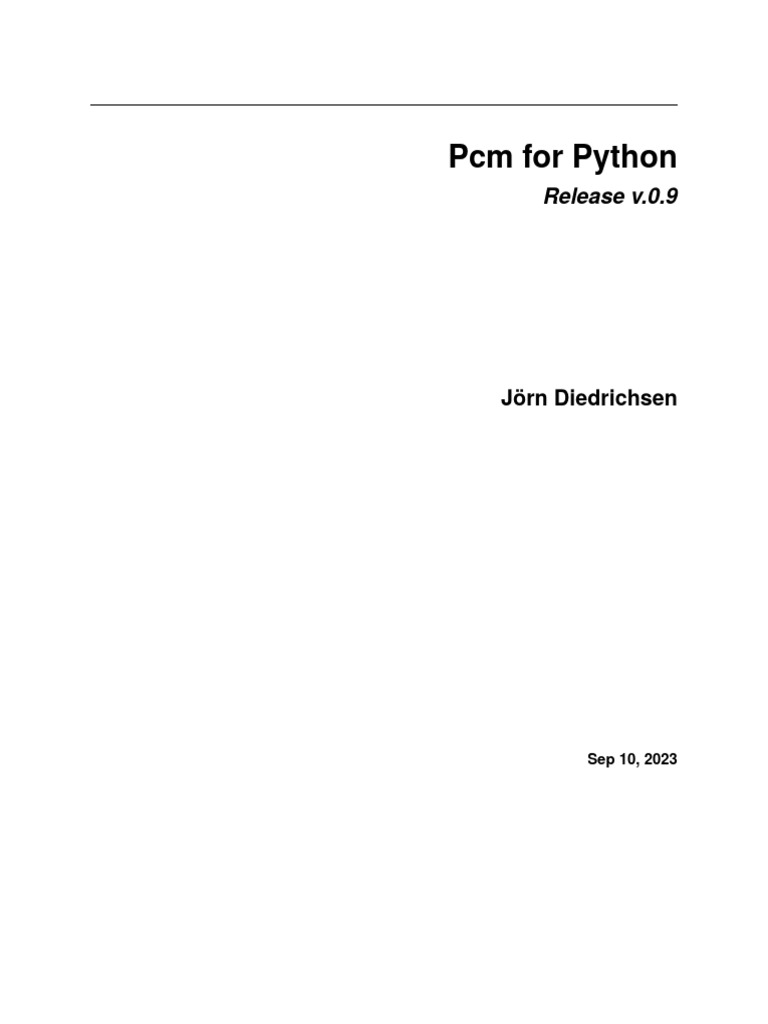 PCM Toolbox Python Readthedocs Io en Latest | PDF | Matrix (Mathematics ...