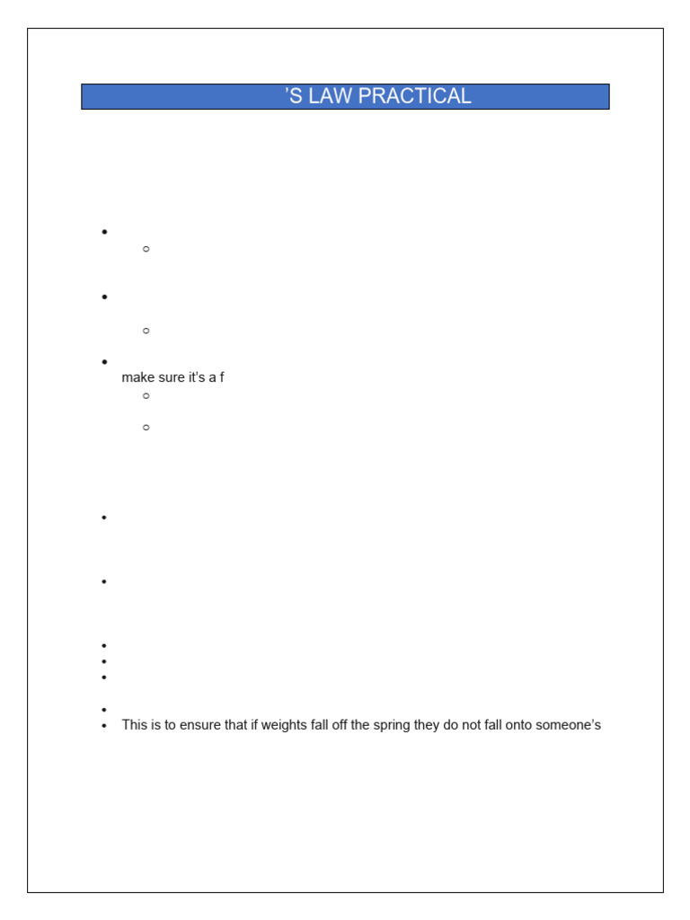 Hooke's Law Practical-1 | PDF | Force | Experiment
