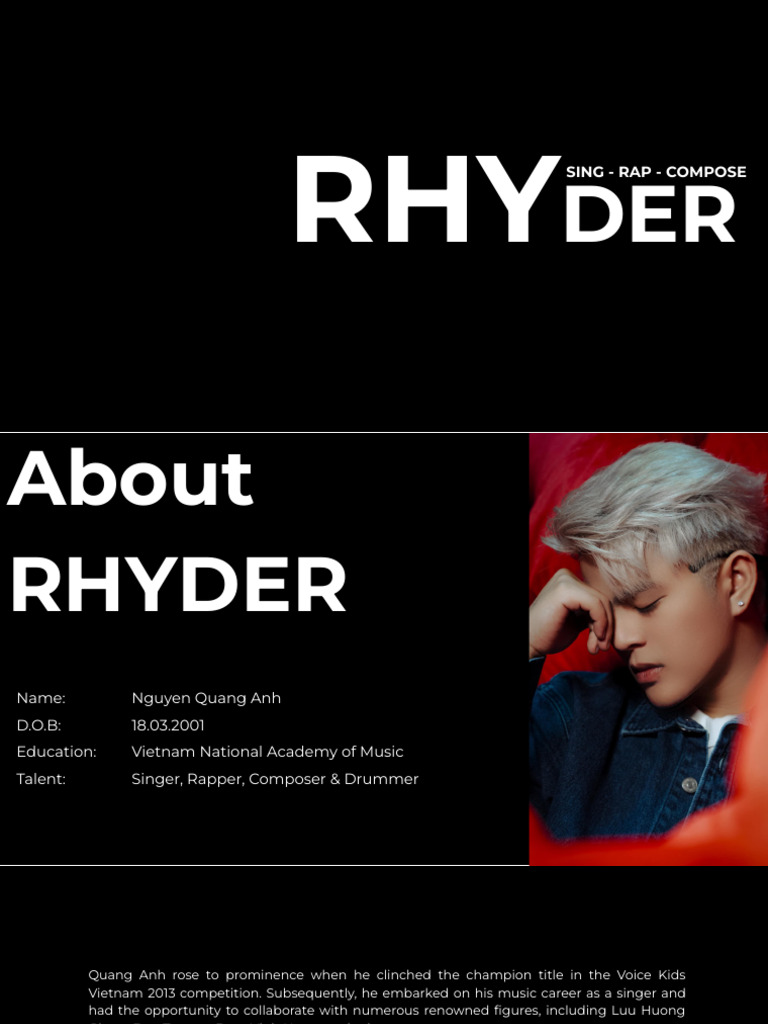 Rising Star: RHYDER's Musical Journey | PDF | Social Science | Travel