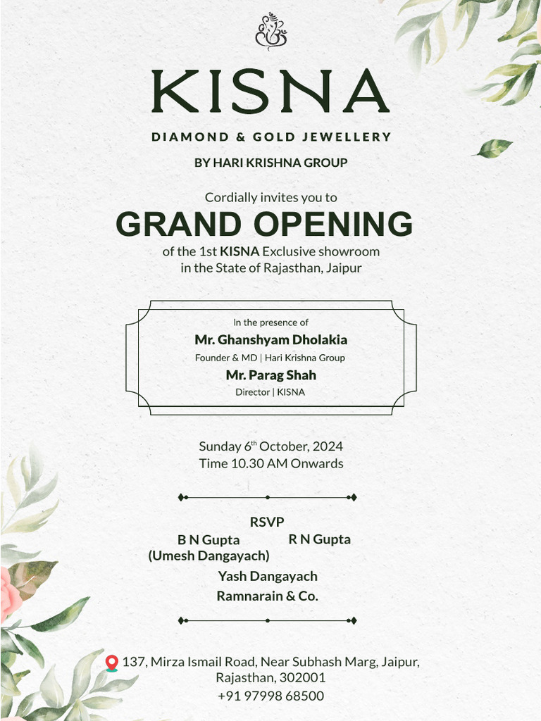 Grand Opening 6th Oct. | PDF