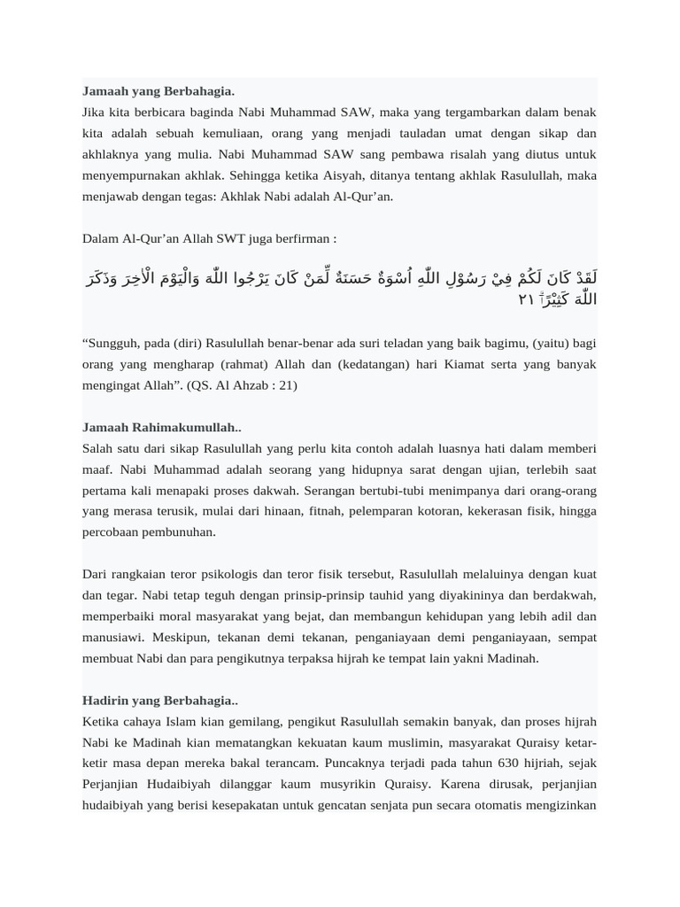 Akhlak Nabi Muhammad dalam Memaafkan | PDF