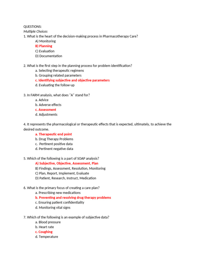 Pharmacotherapy Decision-Making Quiz | PDF | Therapy | Clinical Trial