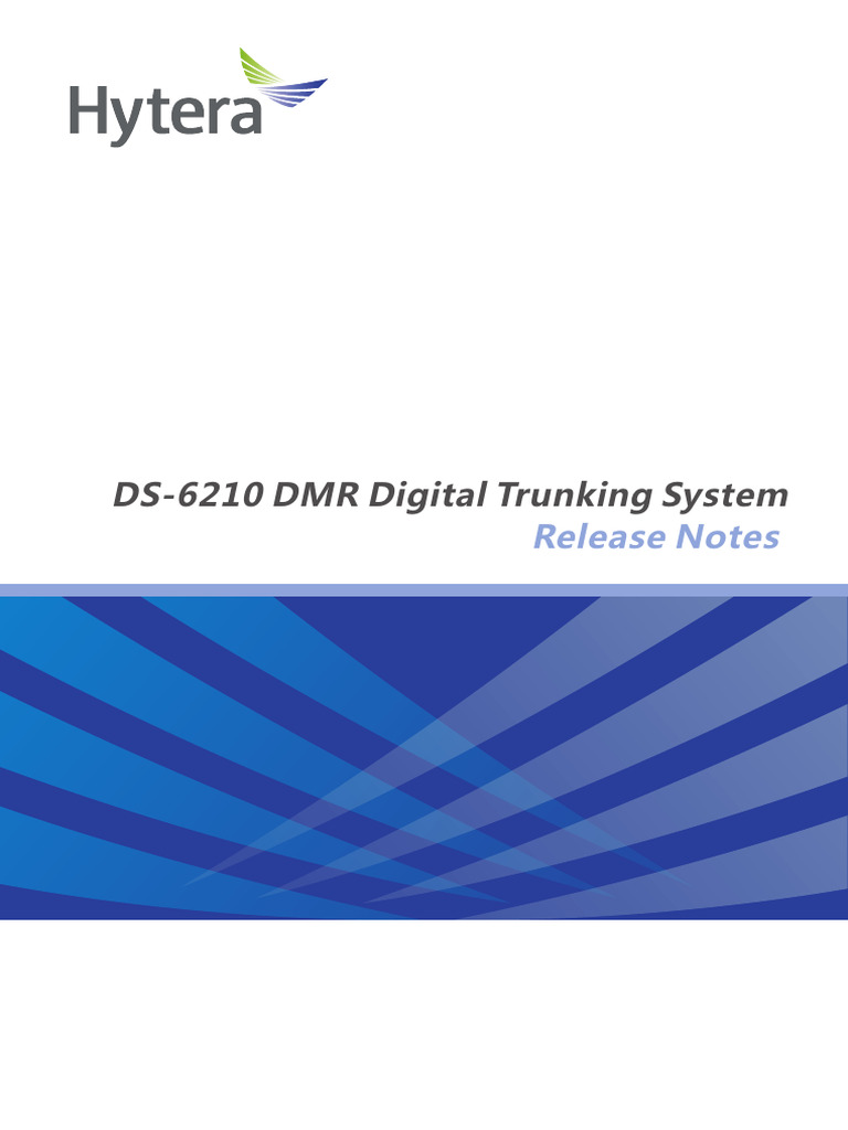 DS-6210 DMR System Release Notes | PDF | Computer Network | Public ...