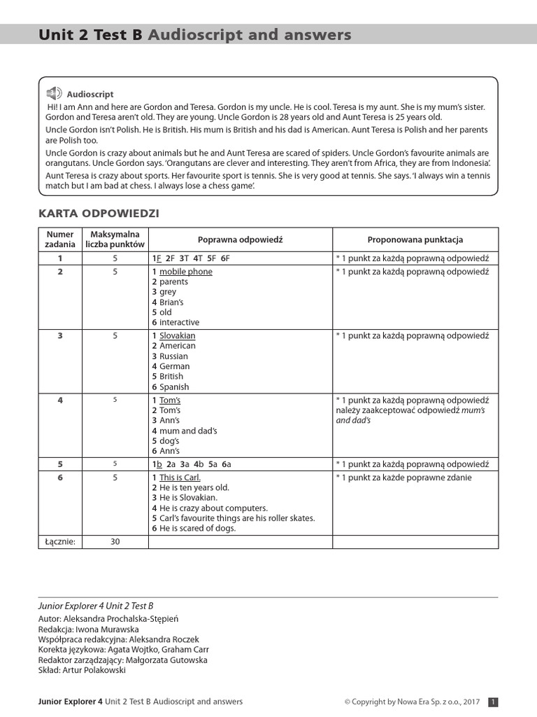 Unit 2 Test B Audioscript | PDF