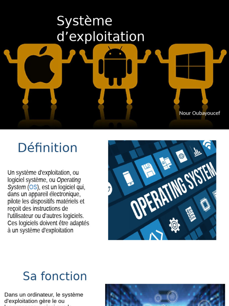 Systèmes d'exploitation : Types et Fonctions | PDF