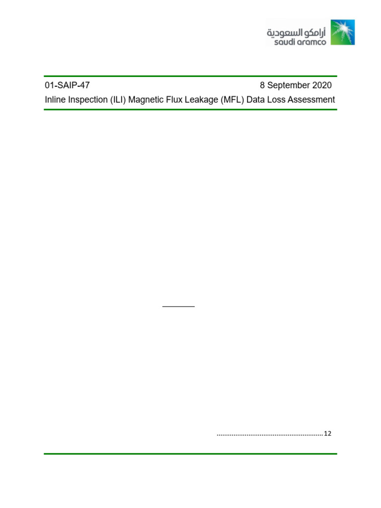MFL Data Loss Assessment Procedure | PDF