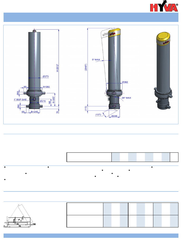Alpha Series Front End Cylinder Specs | PDF | Mechanical Engineering