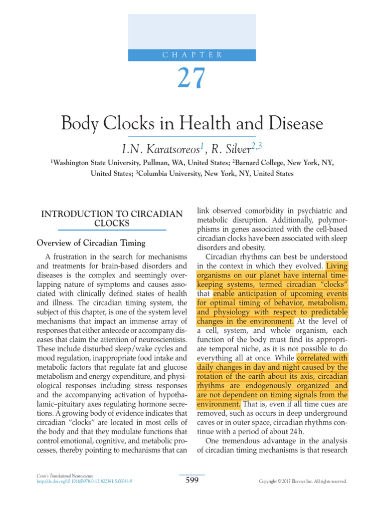 Circadian Clocks: Health and Disease Insights | PDF | Circadian Rhythm ...