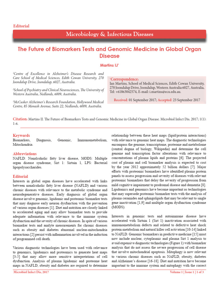 Future of Biomarkers in Organ Disease | PDF | Proteomics | Biomarker