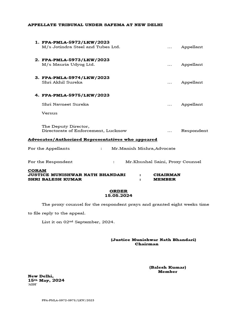 Order Dated 15.05.2024 | PDF
