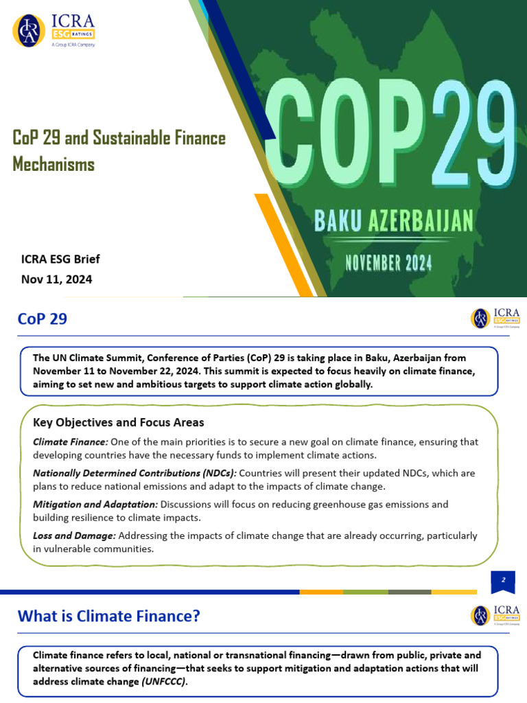 CoP 29: Climate Finance Mechanisms Explained | PDF | Climate Change ...