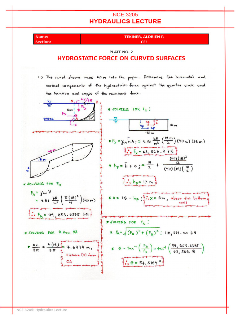Hydraulics Lecture: Plate 2 Topics | PDF | Hydraulics | Chemical ...