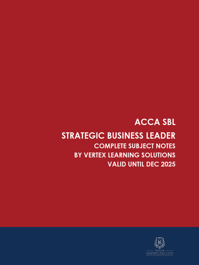 ACCA SBL Notes by Vertex Learning | PDF | Leadership | Corporate Social ...