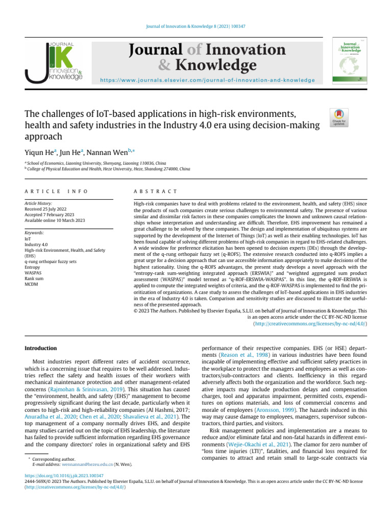 1 s2.0 S2444569X23000434 Main | PDF | Internet Of Things | Wireless ...