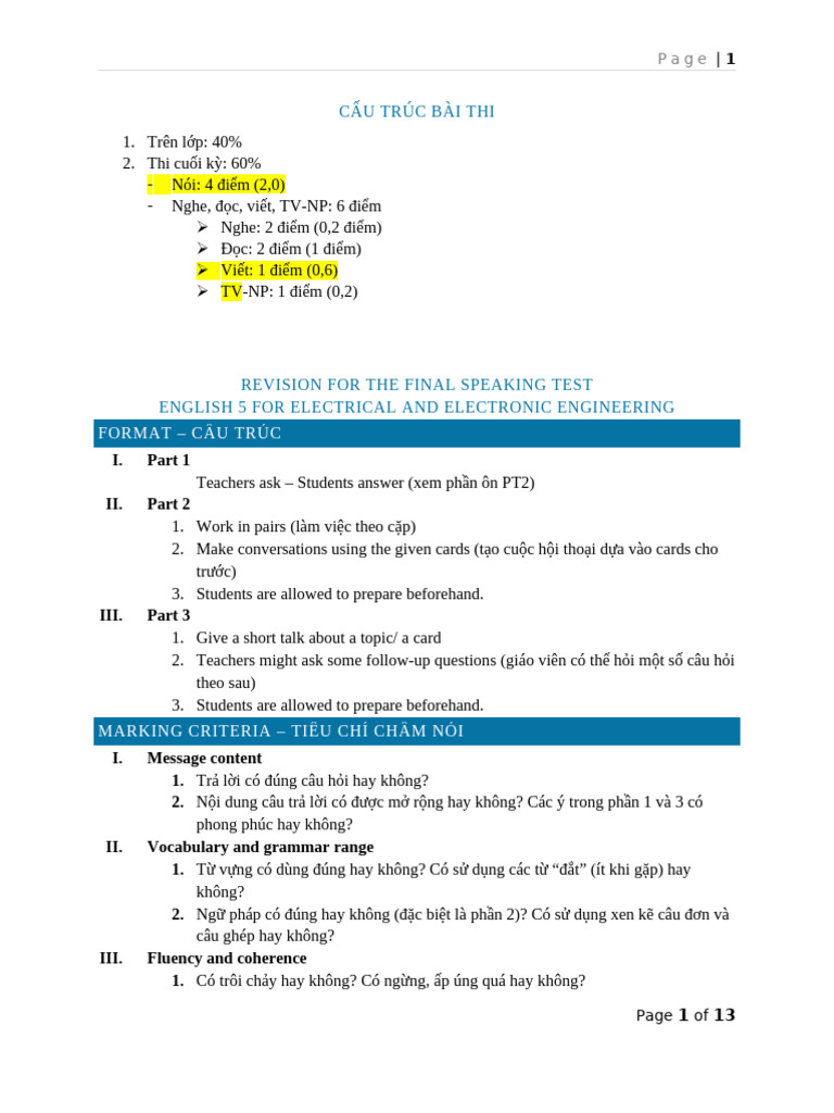 Final Revision for English Test 2023 | PDF | Wire