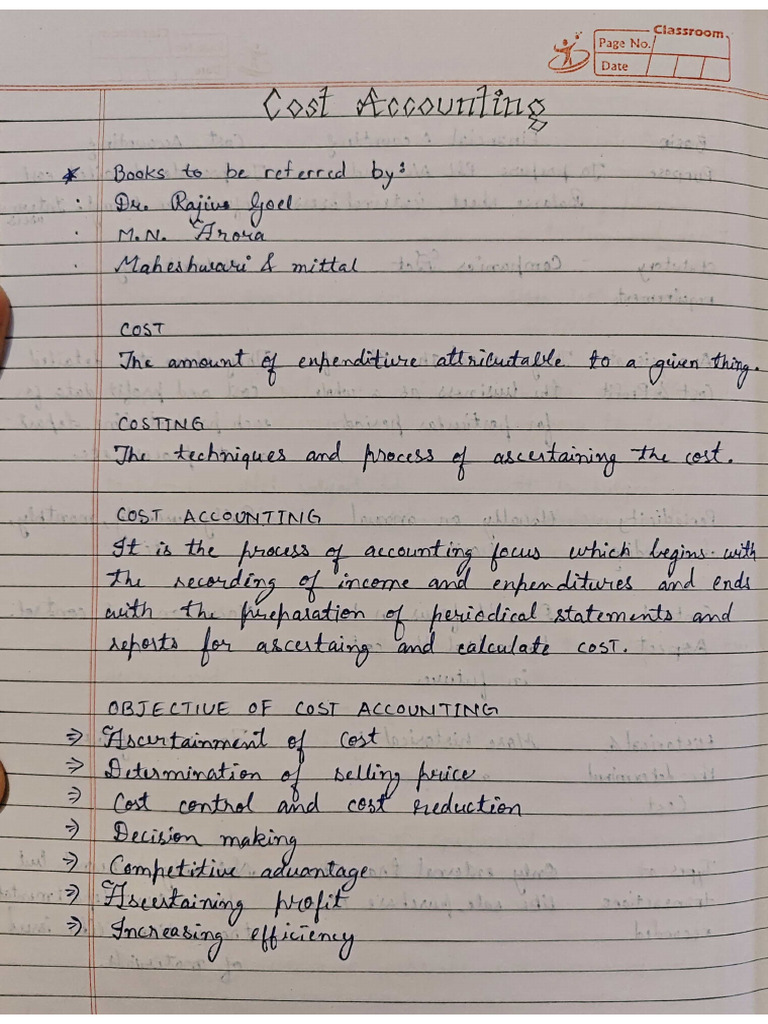 Cost Accounting Notes | PDF