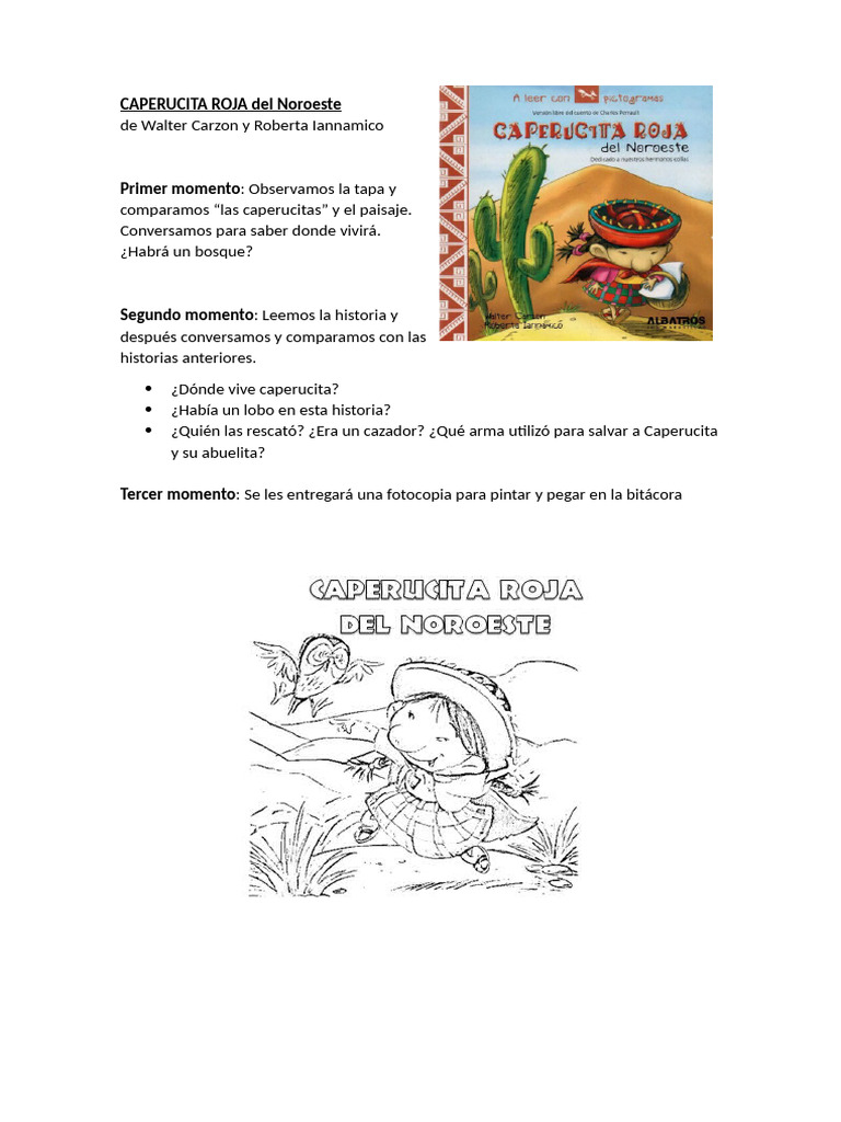 Actividades sobre Caperucita Roja | PDF | Libros para adolescentes