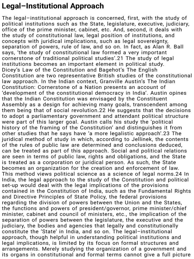 ToRead - Legal Institutional Approach | PDF | Separation Of Powers ...