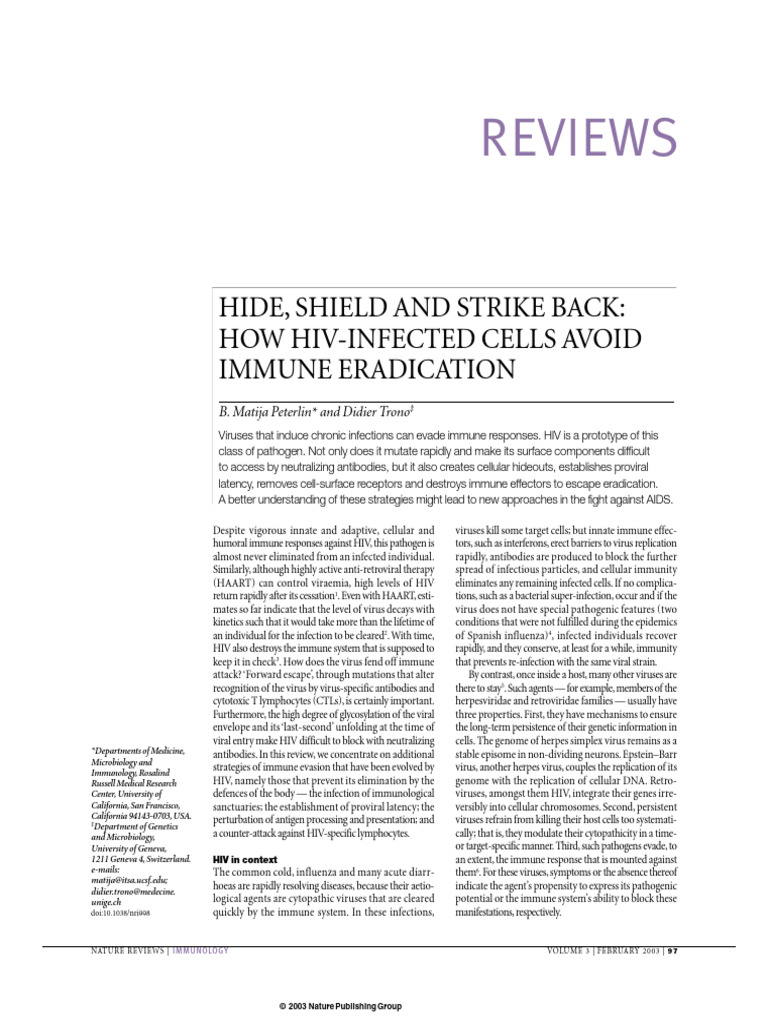Peter Lin 2003 | PDF | Hiv | Virus