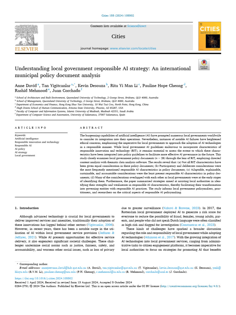 Local Government AI Strategy Analysis | PDF | Artificial Intelligence ...