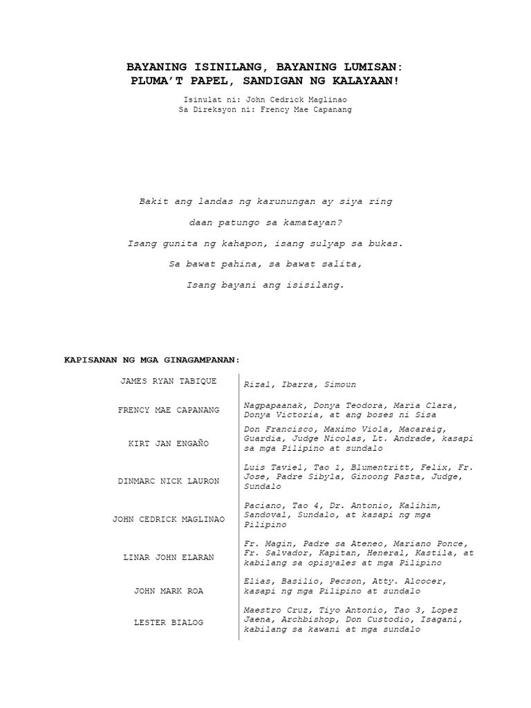 RIZAL Script | PDF