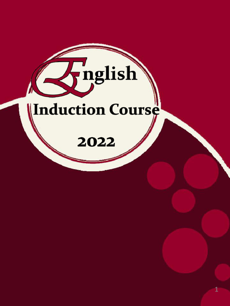 English Induction Manual 2020 | PDF | Syntactic Relationships | Morphology