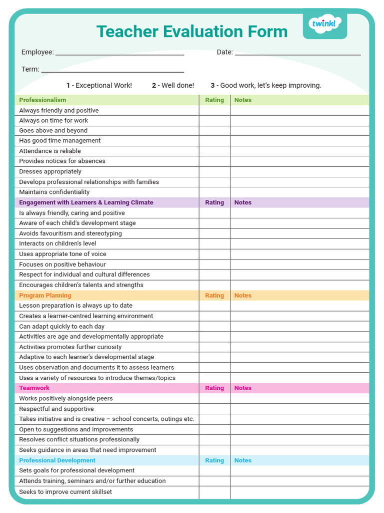 Za Kps 1646300132 Teacher Evaluation Form - Ver - 1 | PDF