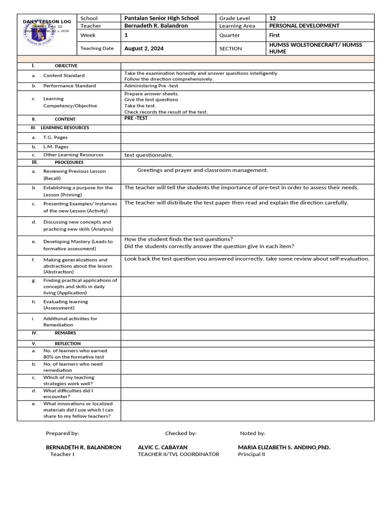 FBS Week1 | PDF | Educational Assessment | Teachers