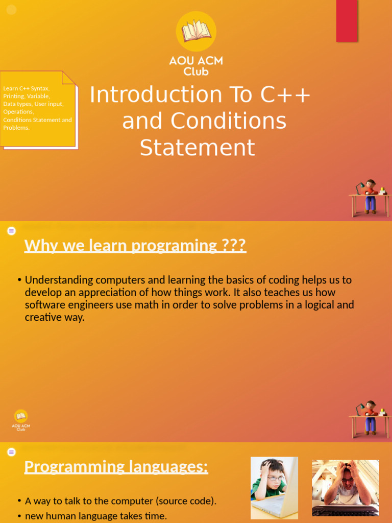 1) Introduction To C++ and Conditions Statement | PDF