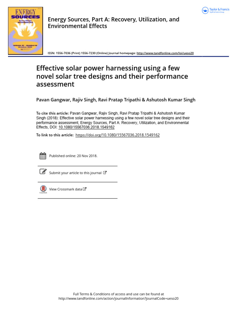 Novel Solar Tree Designs for Power Optimization | PDF | Photovoltaics ...