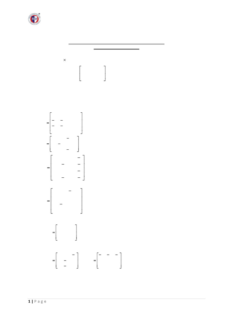 Tut Sheets Unit-1 22MA11C | PDF | Eigenvalues And Eigenvectors | Matrix ...