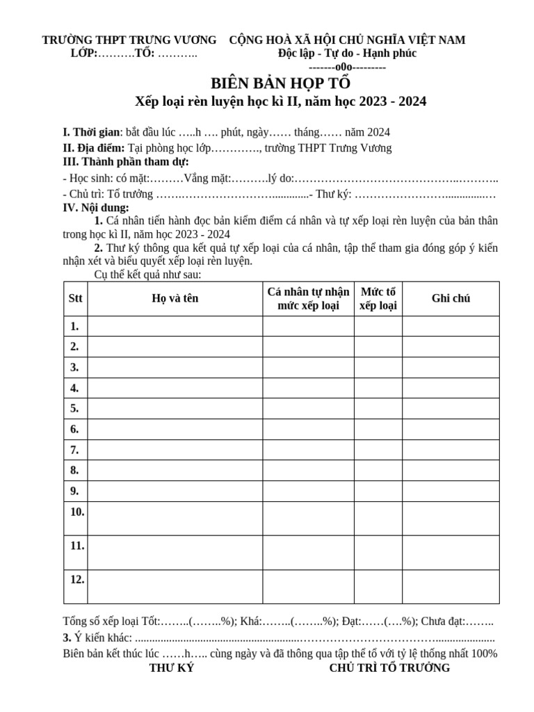2. BIÊN BẢN HỌP TỔ | PDF