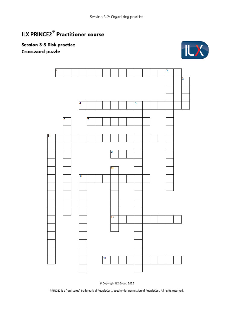 Organising Crossword | PDF | Crossword | Intellectual Property Law