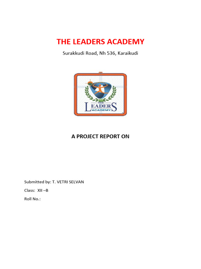 T.Vetri Selvan CS Project | PDF | Sql | Databases