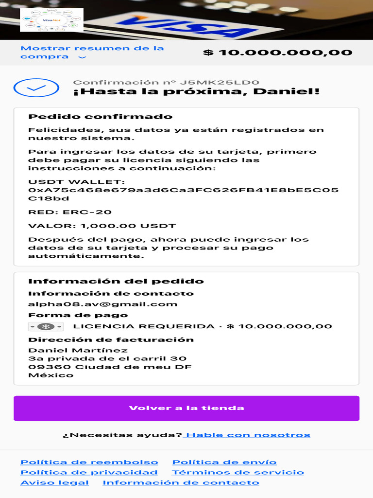 ¡Gracias Por La Compra! - VisaNet - Checkout | PDF