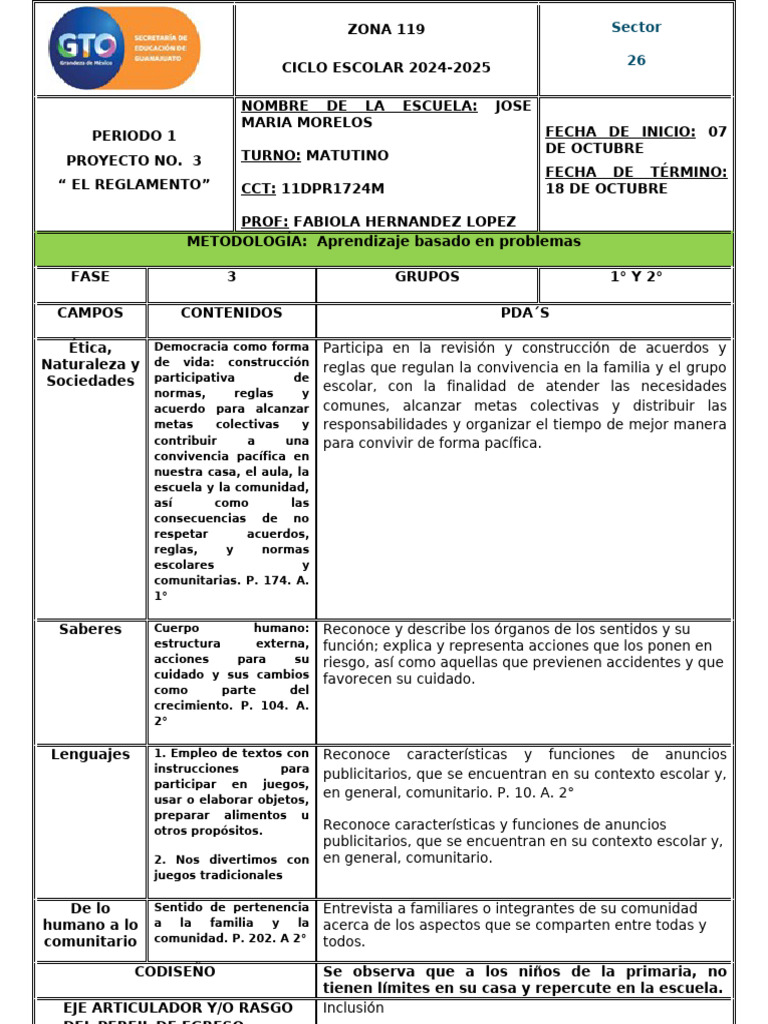 Proyecto 3 | PDF | Evaluación | Escuelas