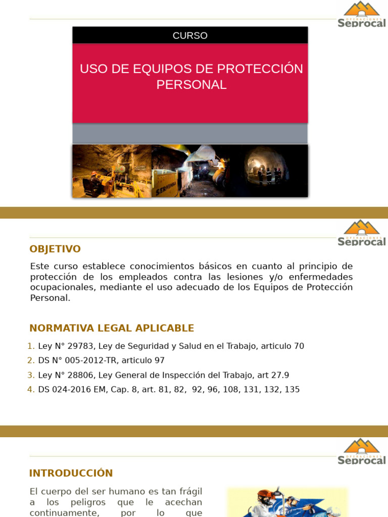 Uso de Equipos de Proteccion Personal Epp | PDF