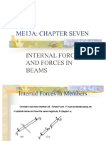 Me13A: Chapter Seven: Internal Forces and Forces in Beams