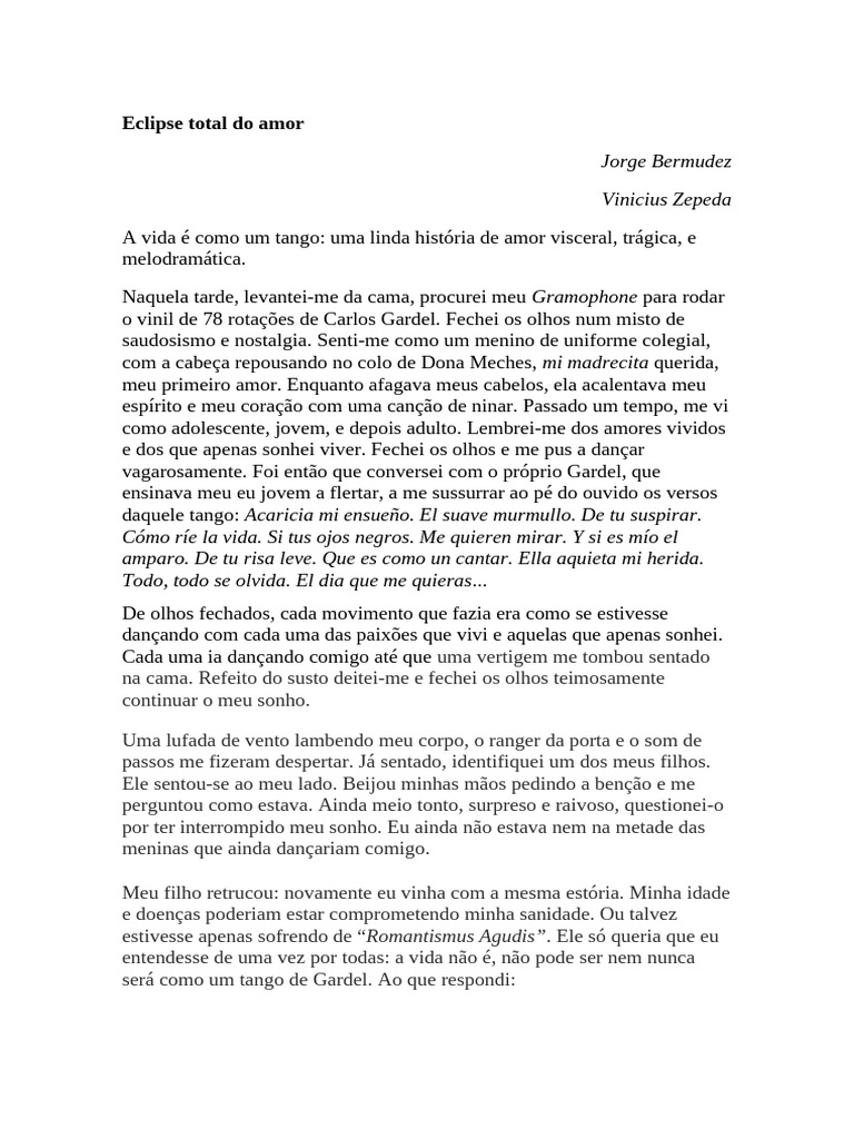 Reflexões sobre o Amor e o Tempo | PDF | Amor | Beijo
