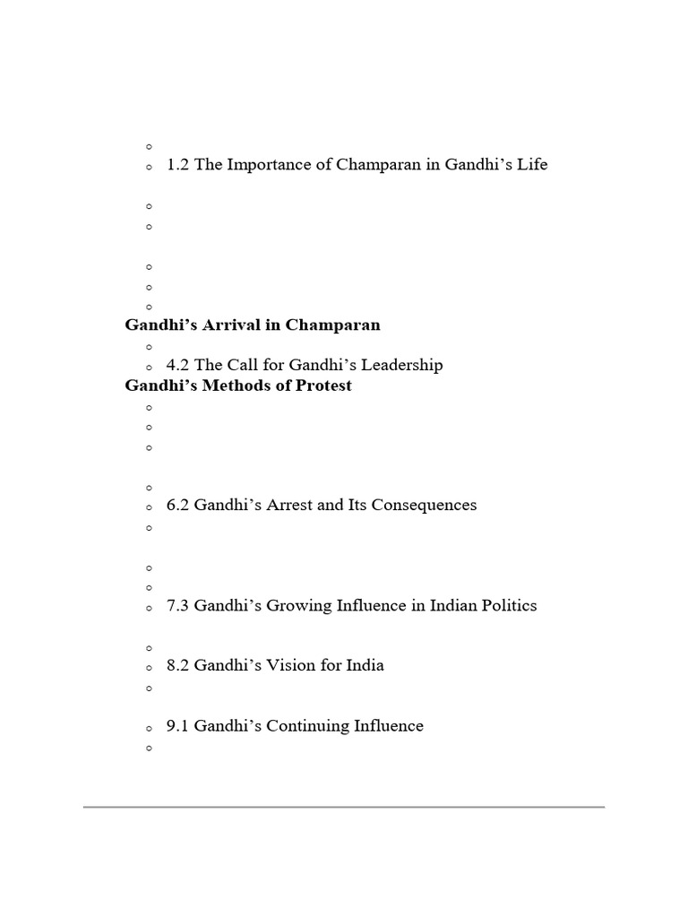 Gandhi's Impact in Champaran Movement | PDF | Mahatma Gandhi | Nonviolence