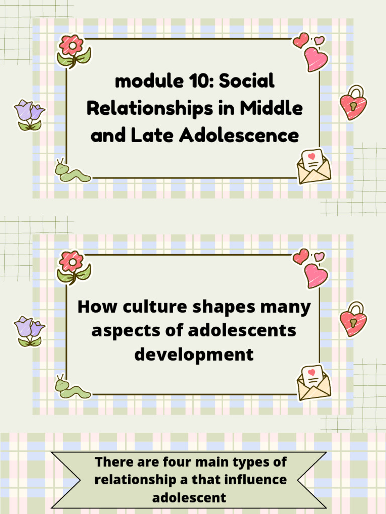 Module 10 Social Relationships in Middle and Late Adolescence ...