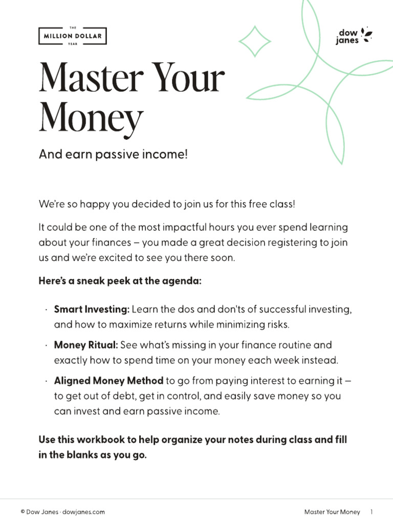 Master your money workbook pdf