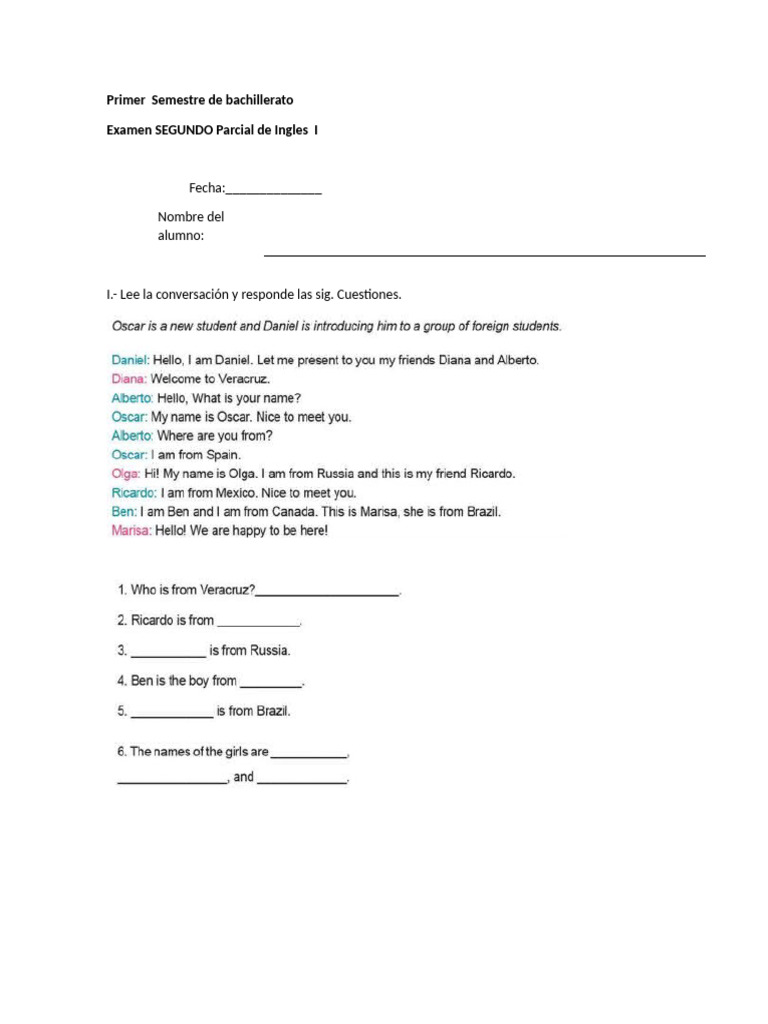 Ingles 2do Parcial | PDF | Estudios de idiomas extranjeros