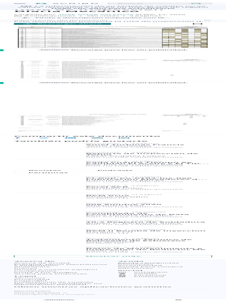 Ruta de Inspeccion Diaria Mecanico PDF Bomba Tornillo | PDF