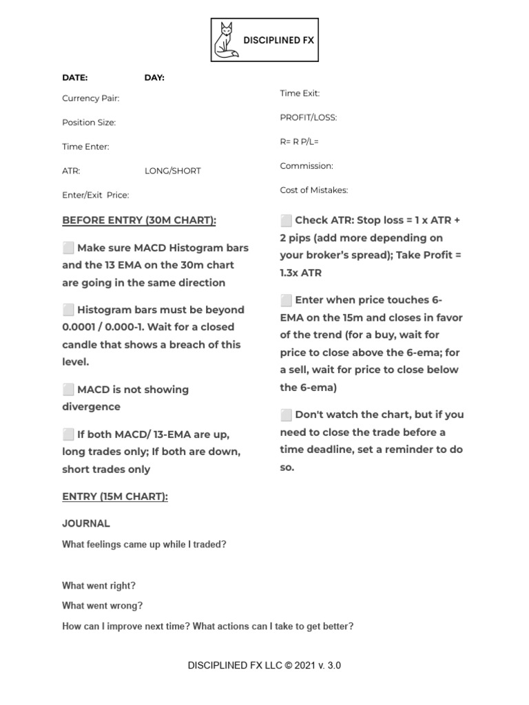 Ver. 3.0 Printable DFX Scalping Strategy Journal | PDF