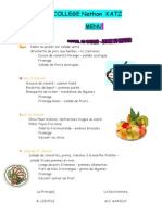 Menu Du 23 Au 27 Janvier 2012